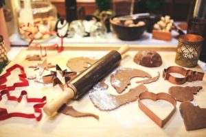 making gingerbread cookies