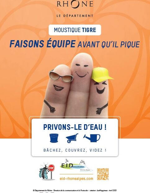 Moustique tigre affiche département du Rhône
