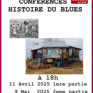 Affiche-radio-Calade-Conférence-Blues-Pele-Mele-café-montmerle-sur-saone