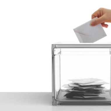 Ballot box on white background. 3d illustration